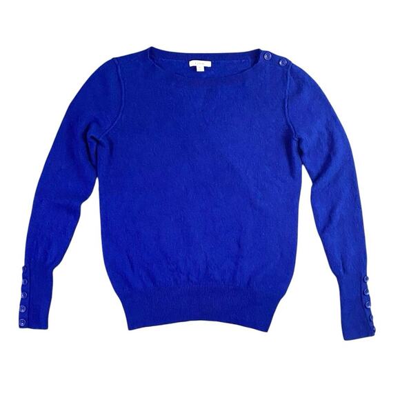 Caslon Sweaters - Caslon Blue Cashmere Button Accent Sweater - M